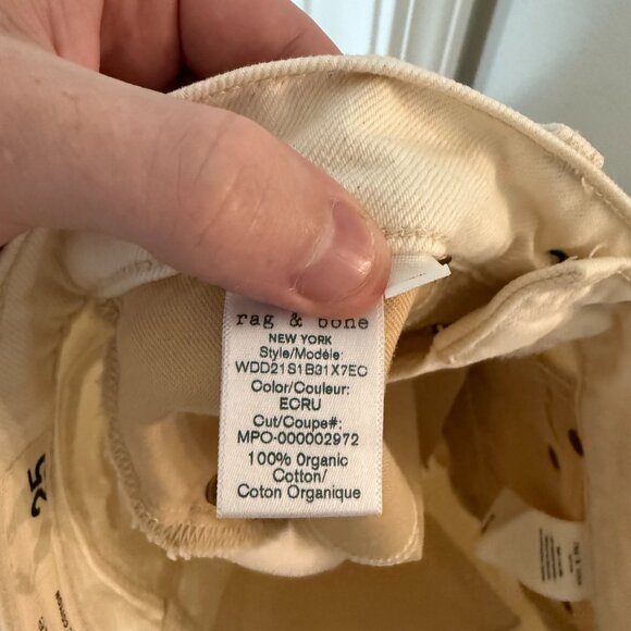 Rag & Bone Ecru Denim Mini Skirt Size 25 - Picture 4 of 4